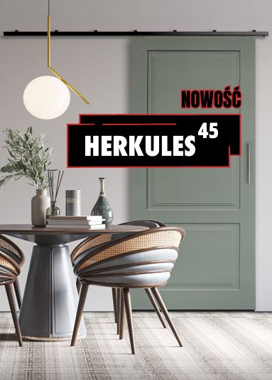 Zestaw HERKULES 45 do 1 drzwi przejściowych - kolor czarny / dł. 200 cm / 45 kg