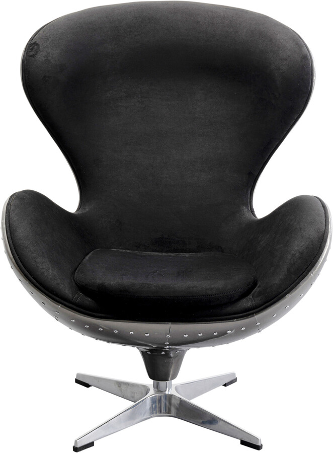 Fotel obrotowy LOUNGE - czarny/gun metal