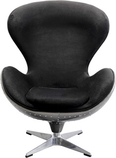 Fotel obrotowy LOUNGE - czarny/gun metal