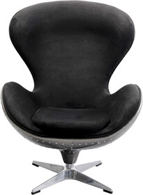 Fotel obrotowy LOUNGE - czarny/gun metal