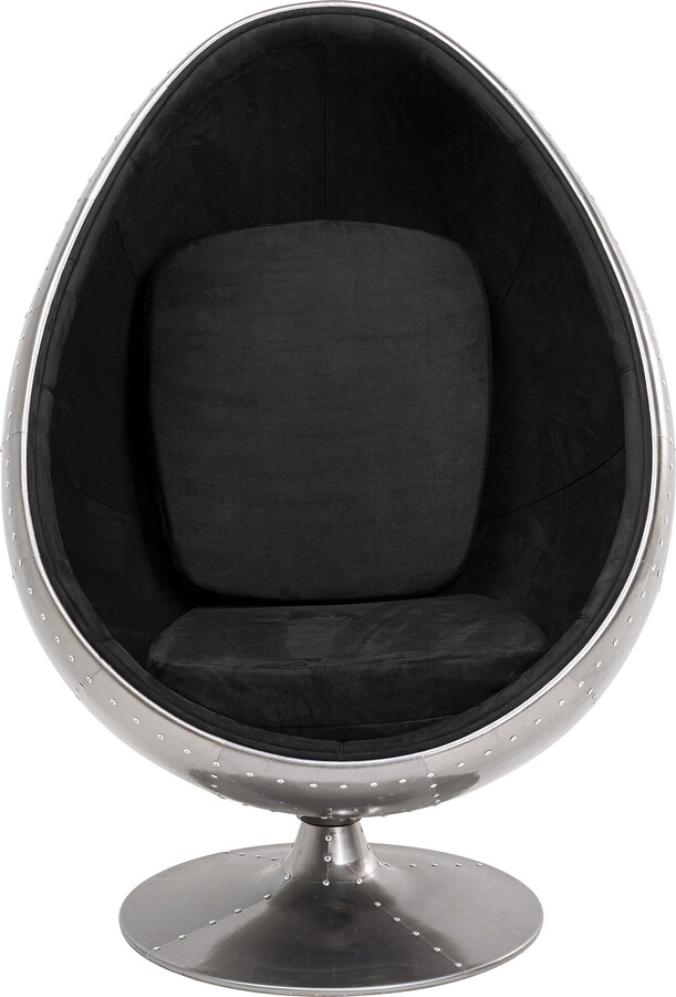 Fotel obrotowy EYE BALL - czarny/gun metal