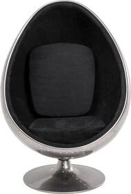 Fotel obrotowy EYE BALL - czarny/gun metal
