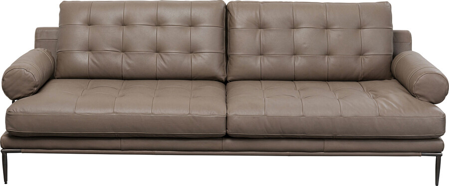Sofa skórzana pikowana ACADEMY - szary