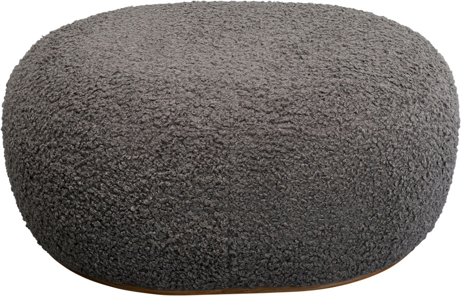 Ławka tapicerowana PEBBLE boucle - szary