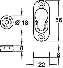 Złączki montażowe BUTTON-FIX niewidoczny łącznik meblowy do paneli TYP1 Flush/ komplet z guzikiem - Häfele