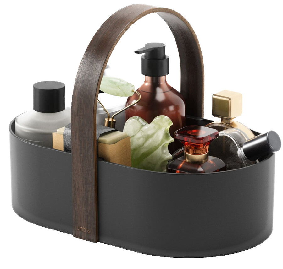 Organizer czarny z orzechowym uchwytem 30x20