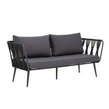 Sofa ogrodowa PAVONE - czarny/szary