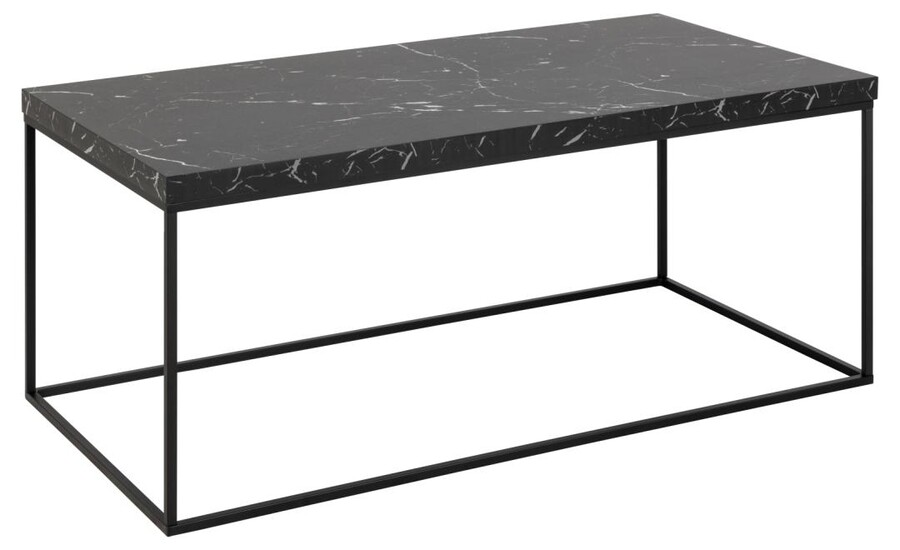 Stolik kawowy BAROSSA 110x55 - czarny marmur/czarny