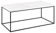 Stolik kawowy BAROSSA 110x55 - biały marmur/czarny