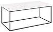 Stolik kawowy BAROSSA 110x55 - biały marmur/czarny