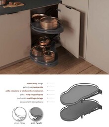 Kosze Cargo Corner Optima ERGO Linia Maxima LEWE 800/450 Grafit - Rejs