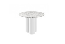 Stół okrągły RAVEO 100 cm - venatino white połysk/biały połysk