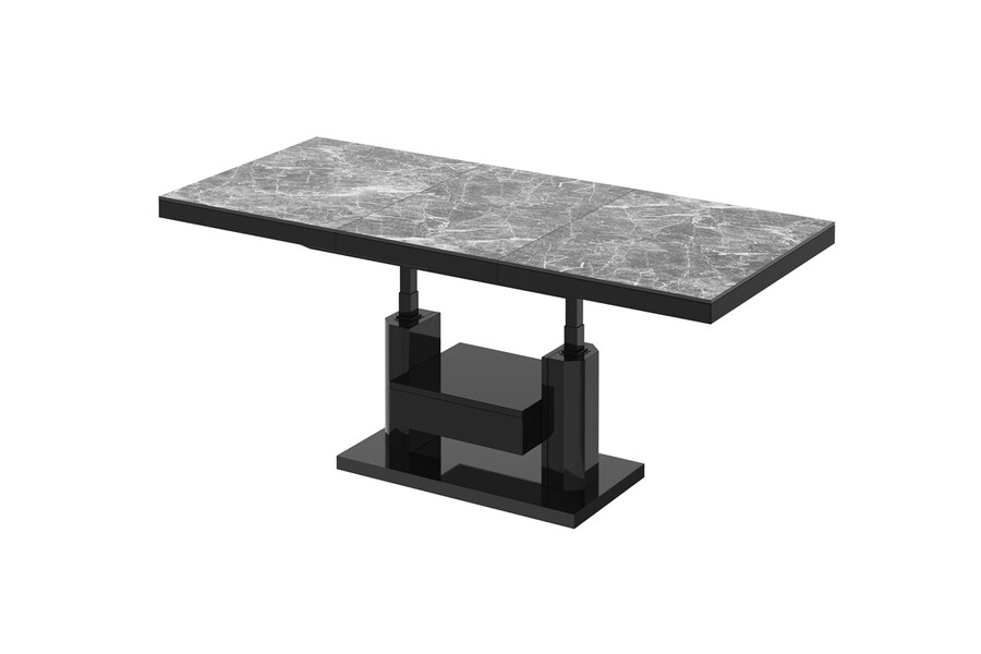 Ławostół QUADRO MAX - venatino dark mat/czarny połysk