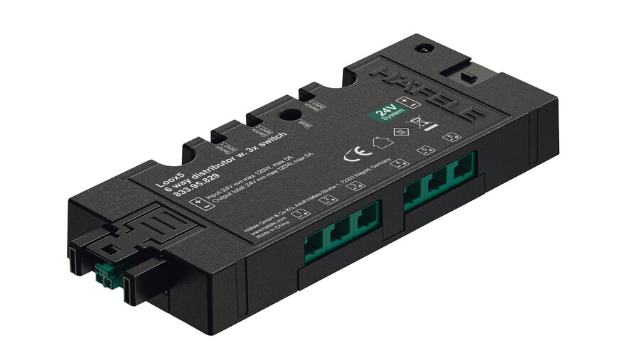 Rozdzielacz na 6 wtyków, Häfele Loox5 24 V 2-bieg. z funkcją przełączania do maks. 3 przełączników, 120 W / UL 90 W