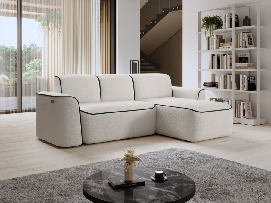 tkanina Royal 01 / przeszycia Riviera 38 Narożnik z funkcją relaks UME - tkanina Royal 01/Riviera 38