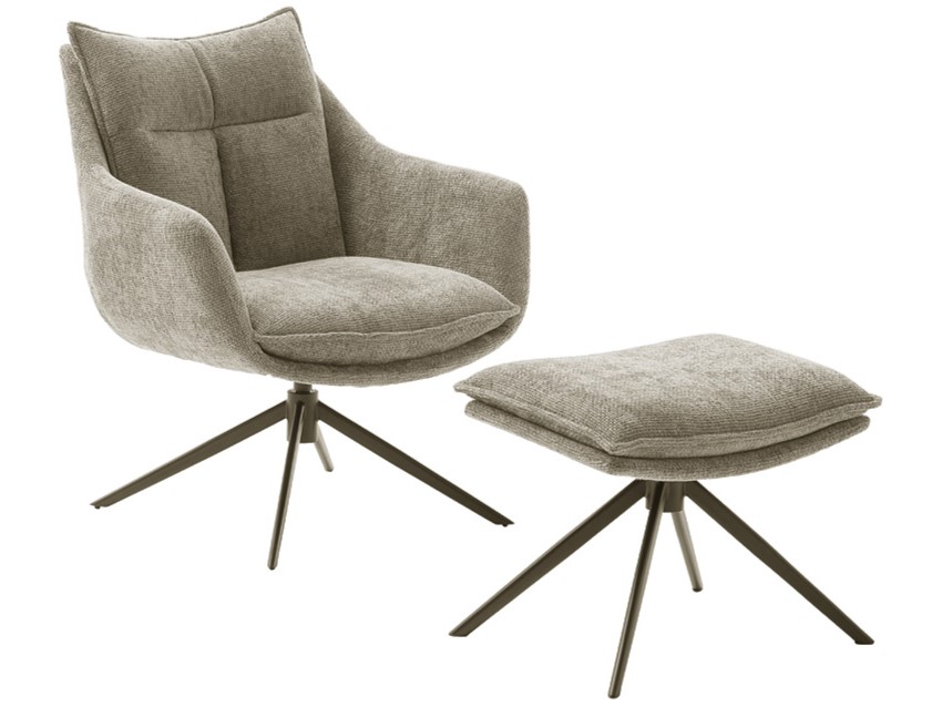Fotel z podnóżkiem PARKER PKLS60 - cappuccino/czarny