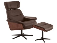Fotel relax z podnóżkiem MANILA - brązowy