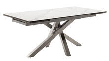 Stół rozkładany ALMIROS 180(220/260)x95 - krem/stal