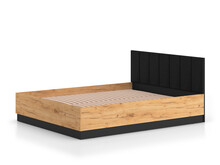 Łóżko URSO 1402 ze stelażem "flex", do materaca 160 cm - dąb craft złoty/czarny