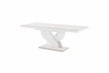 Stół rozkładany BELLA 160/256x89 - kaszmir mat/biały połysk