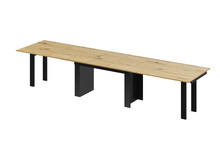 Stół rozkładany MAGRO 170/410x100 - dąb artisan/czarny połysk
