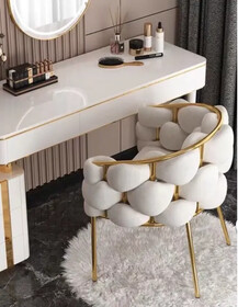 Krzesło welurowe CHIC COMFORT - biały/złoty