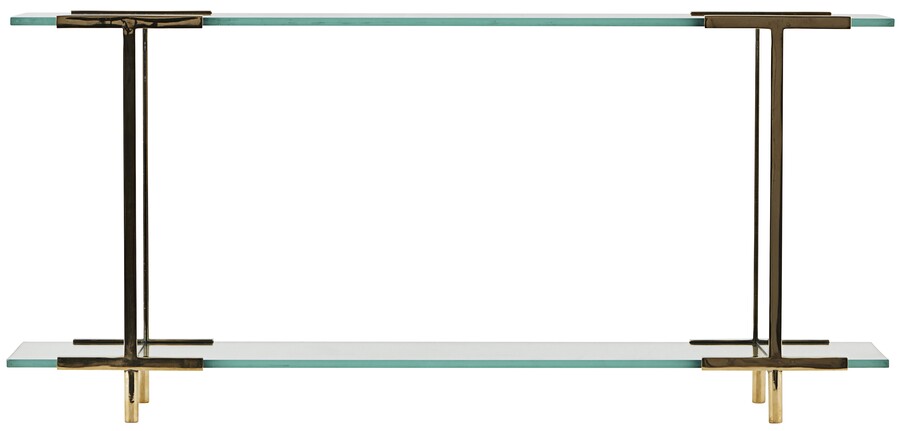 Półka wisząca szklana 60x13 - transparentny/złoty