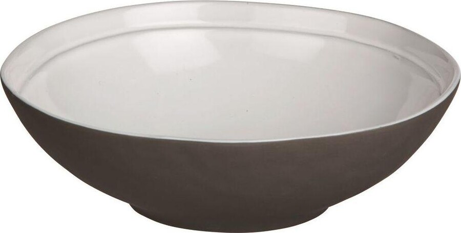 Talerz głęboki porcelanowy biało-brązowy 17 cm