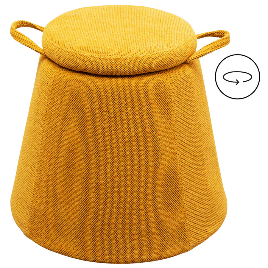Pufa ze schowkiem i uchwytami THIMBLE - żółty