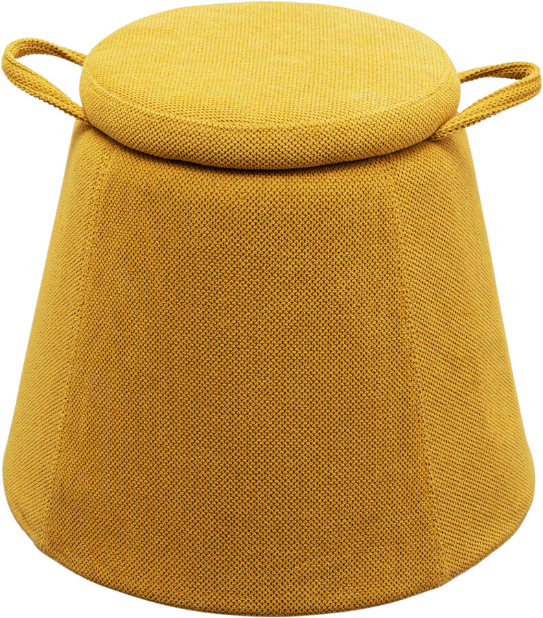 Pufa ze schowkiem i uchwytami THIMBLE - żółty