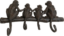 Wieszak ścienny MONKEY FAMILY - czarny