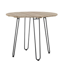 Stół ogrodowy okrągły MOLITO 90 cm - naturalny/czarny