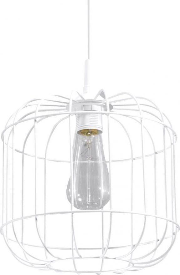 Lampa wisząca z metalowym kloszem CELTA - biały