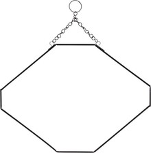 Lustro wiszące 35x26 cm - czarny