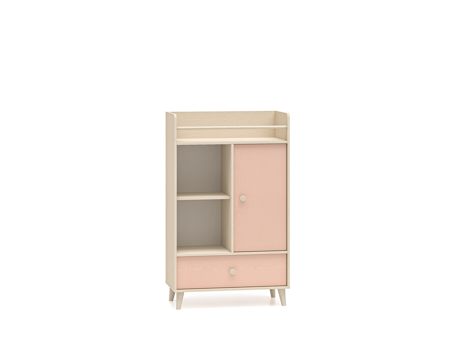 Komoda wysoka MEVEL 04 - beż piaskowy/millenial pink