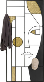 Wieszak ścienny ART GIRL FACE 90x200 - czarny/złoty