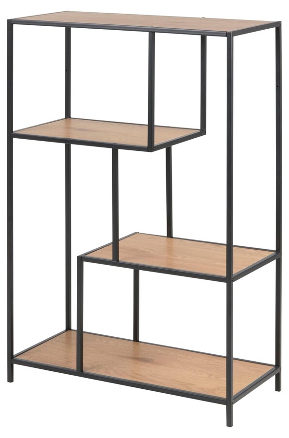 Regał SEAFORD 114 cm - dąb dziki/czarny