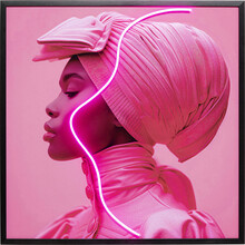 Obraz Pink Woman LED 80x80cm