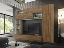 Meblościanka PRATIKO - dąb Mercure/kaszmir