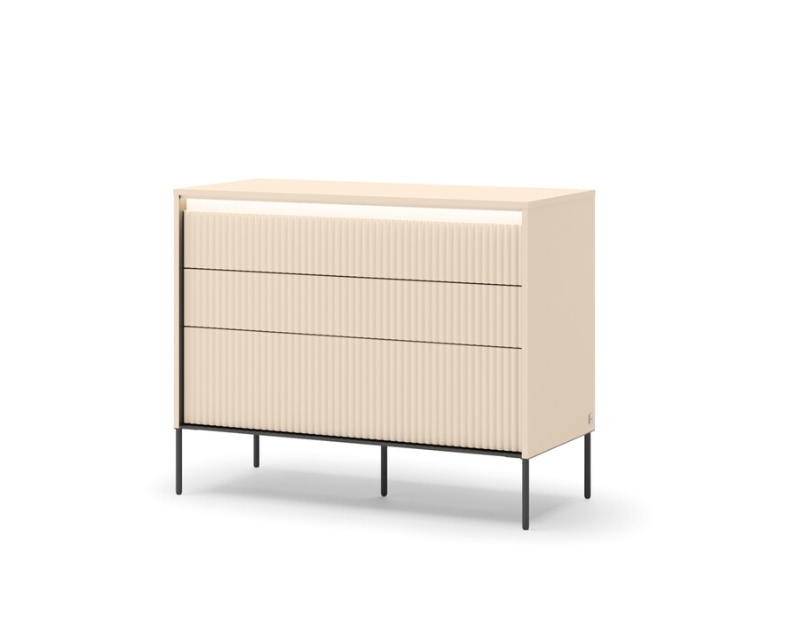 Komoda z oświetleniem TREND 3 szuflady TS-05 - beż piaskowy