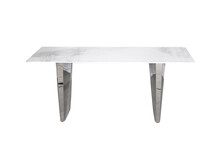 Stół MODIG M33 - 200x100 - biały marmur/srebrny