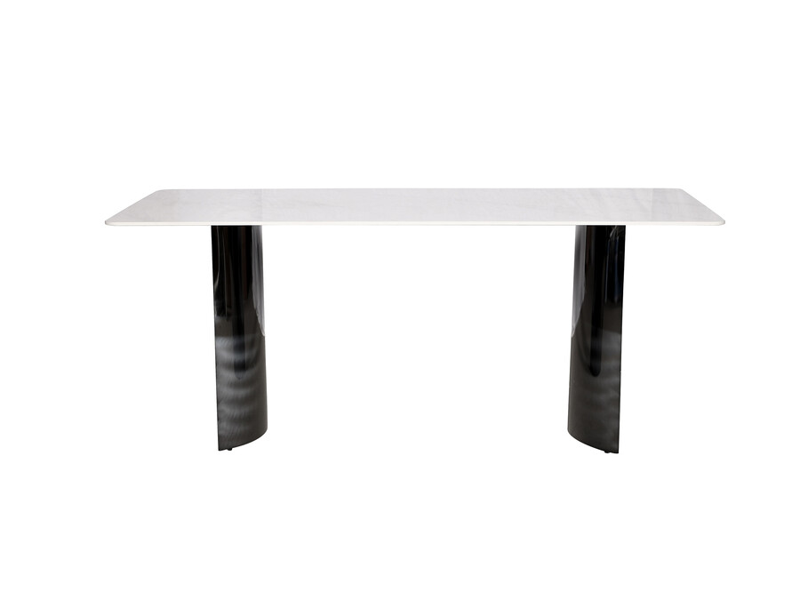 Stół MODIG 180x90 - biały marmur/czarny chrom