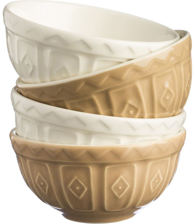 Miseczki na przekąski Original Cane (4-set) biało-beżowe