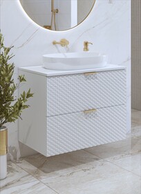 Szafka pod umywalkę wisząca LAURA 48 - 80 cm - biały
