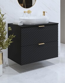 Szafka pod umywalkę wisząca LAURA 48 - 80 cm - czarny