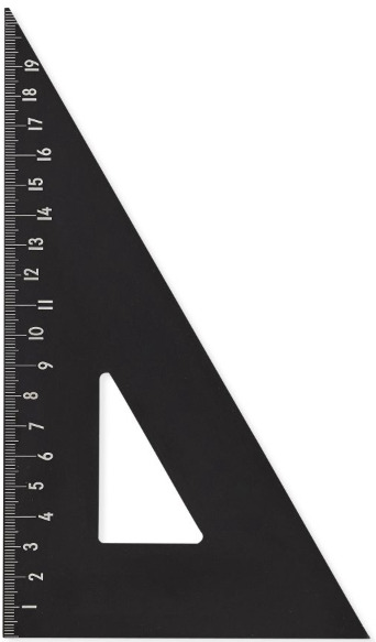 Ekierka aluminiowa czarna 12x21 cm