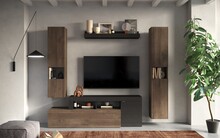 Meblościanka FREEDOM 250 4 elementy - lava/dąb mercure