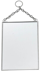 Lustro wiszące w metalowej ramie 13x18 - srebrny