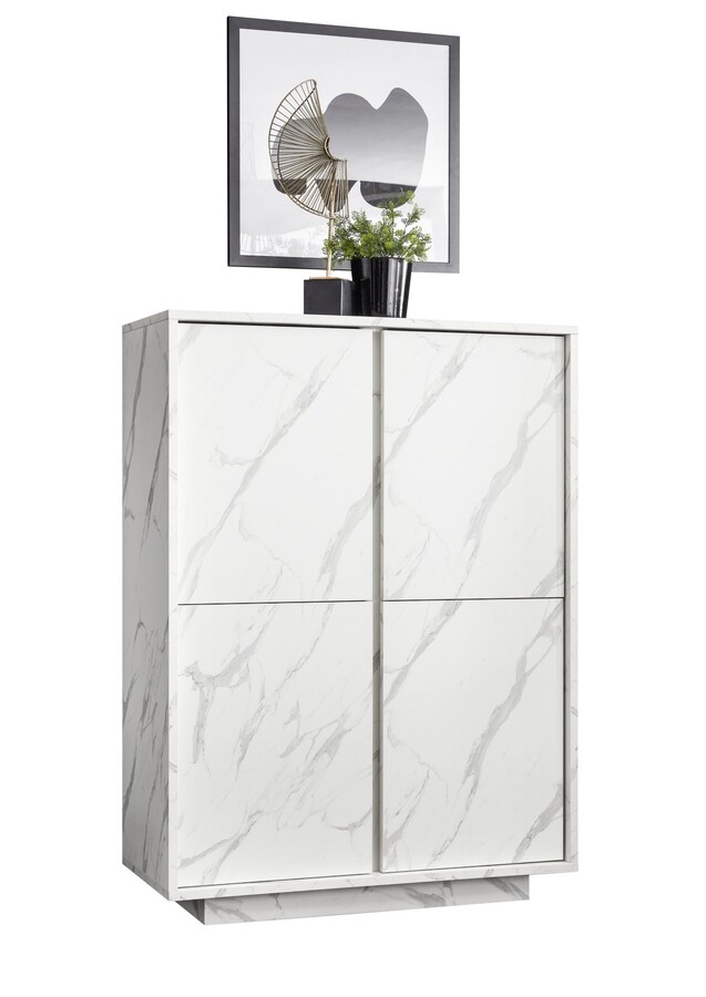 Komoda wysoka CARRARA - marmur biały mat