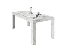 Stół rozkładany CARRARA 137/185x90 - marmur biały mat